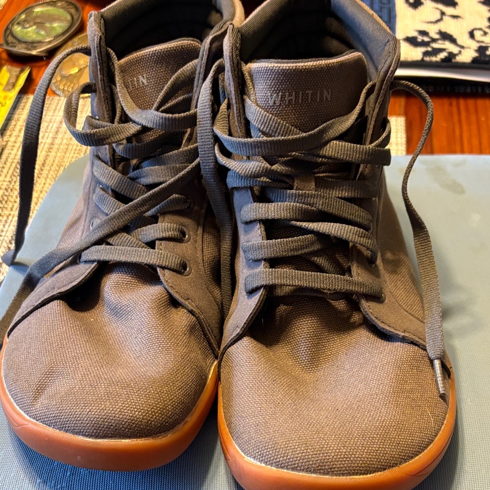 WHITIN Men's Charcoal and Brown Sneakers